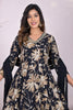 Black Muslin Floral Printed Anarkali Suit
