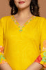 Mustard Floral Printed Cotton Suit Set