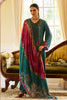 Teal Spun Printed and Embroidered Unstitched Suit Material