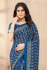 Navy Soft Georgette Floral Printed Saree
