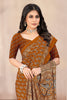 Brown Soft Georgette Floral Printed Saree
