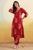Maroon Color Floral Printed Long Kurta Set