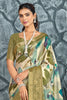 Sage Green  Color Printed & Woven Modal Silk Saree