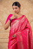 Fuschia Pink Silk Woven Saree