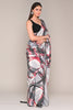 Grey Color Abstract Printed Crepe Saree