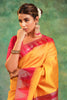 Mustard Color Cotton Silk Woven Saree