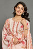 Cream & Red Floral Printed Straight Suit Set
