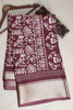 Dark Burgundy Cotton Silk Printed Saree