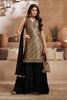 Black Silk Woven and Neck-Embroidered Suit With Palazzo