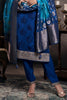 Navy Silk Embroidered & Woven Suit Set