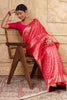 Fuschia Pink Silk Woven Saree