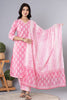 Pink Cotton Floral Printed Suit Set