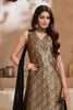 Black Silk Woven and Neck-Embroidered Suit With Palazzo