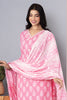 Pink Cotton Floral Printed Suit Set