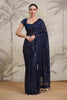 Navy Color Sequins Embroidered Georgette Saree