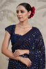 Navy Color Sequins Embroidered Georgette Saree