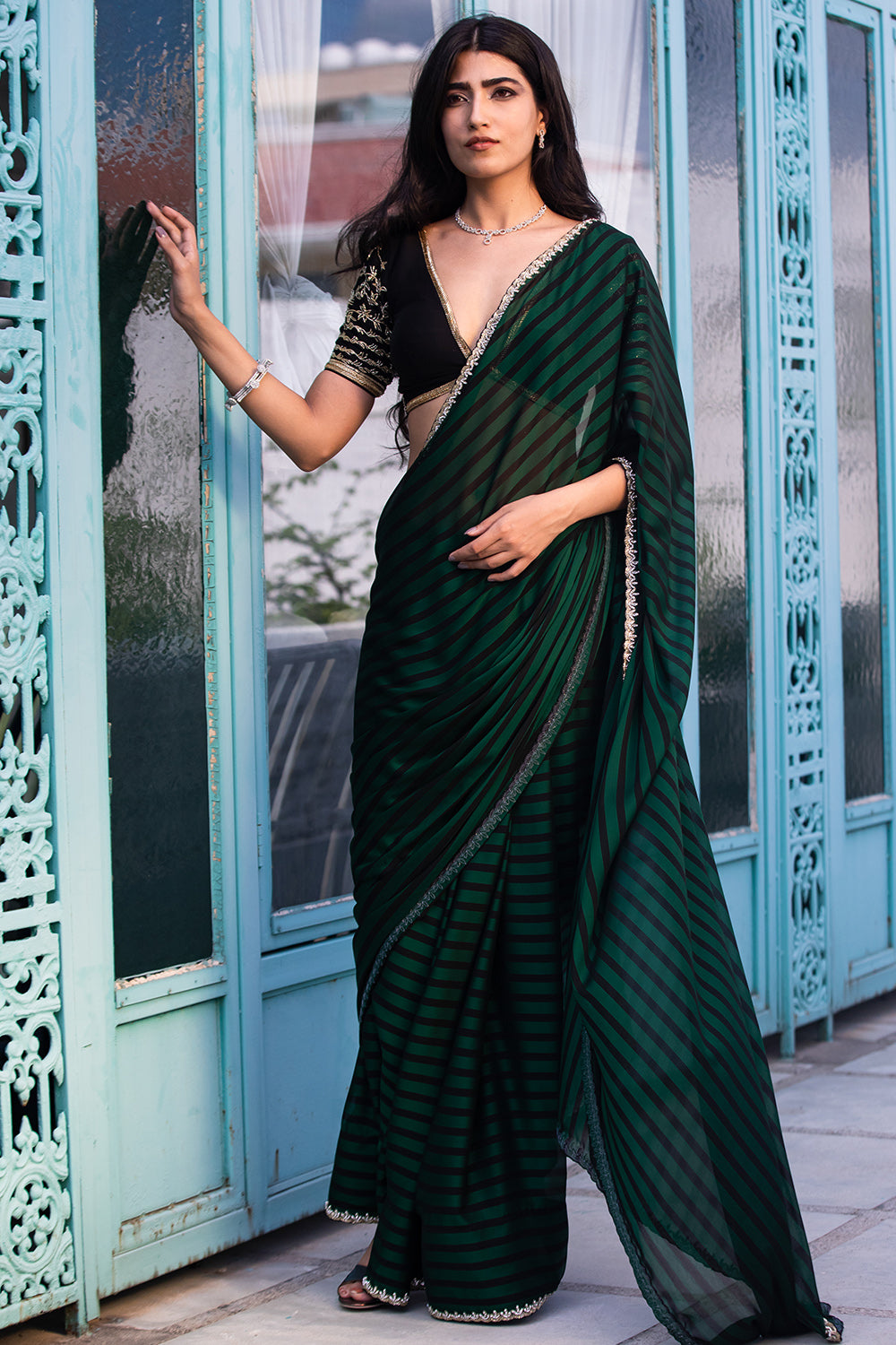 Green Color Georgette Saree