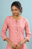 Pink Color Bandhani Print Cotton Kurti