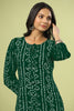 Bottle Green Color Bandhani Print Cotton Kurti