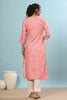 Pink Color Bandhani Print Cotton Kurti