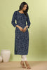 Navy Color Bandhani Print Cotton Kurti