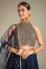 Navy Blue Georgette Lehenga