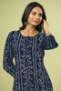 Navy Color Bandhani Print Cotton Kurti