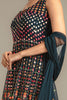 Navy Colour Georgette Anarkali Gharara Suit.