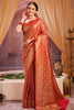 Red Banarasi Silk Saree.