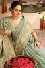Turquoise Color Chanderi Silk Saree.