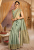 Turquoise Color Chanderi Silk Saree.