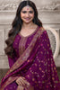 Dark Scarlet Color Silk Woven Unstitched Suit Material.