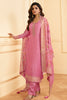 Pink Color Silk Woven Unstitched Suit Material