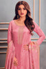 Pink Color Silk Swarovski Work Woven Unstitched Suit Material