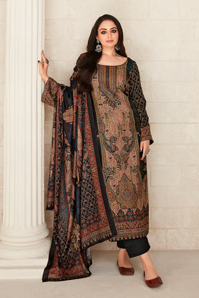 Black Colour Pashmina Woven Unstitched Suit Material