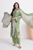 Green Color Printed Cotton Unstitched Suit Material