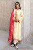 Cream Color Silk Embroidered Unstitched Suit Material.