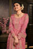 Pink Color Zari Embroidered Silk Unstitched Suit Material