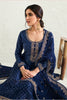 Navy Color Velvet Embroidered Unstitched Suit Material