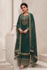 Bottle Green Color Velvet Embroidered Unstitched Suit Material