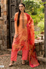 Orange Color Georgette Printed Unstitched Suit Material