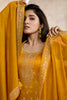 Mustard Color Zari Embroidered Silk Unstitched Suit Material