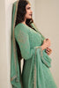 Mint Green Color Embroidered Organza Unstitched Suit Fabric