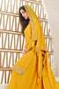 Mustard Color Crepe Woven Unstitched Suit Material With Stitched Sharara