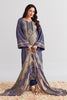 Navy Color Printed Velvet Unstitched Suit Material