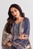 Navy Color Printed Velvet Unstitched Suit Material