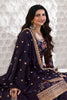 Purple Color Printed Organza Unstitched Suit Material With Stitched Sharara