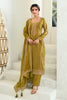Mustard Color Velvet Embroidered Unstitched Suit Material