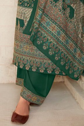 Green Colour Pashmina Woven Unstitched Suit Material