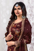 Maroon Color Printed Organza Unstitched Suit Material With Stitched Sharara